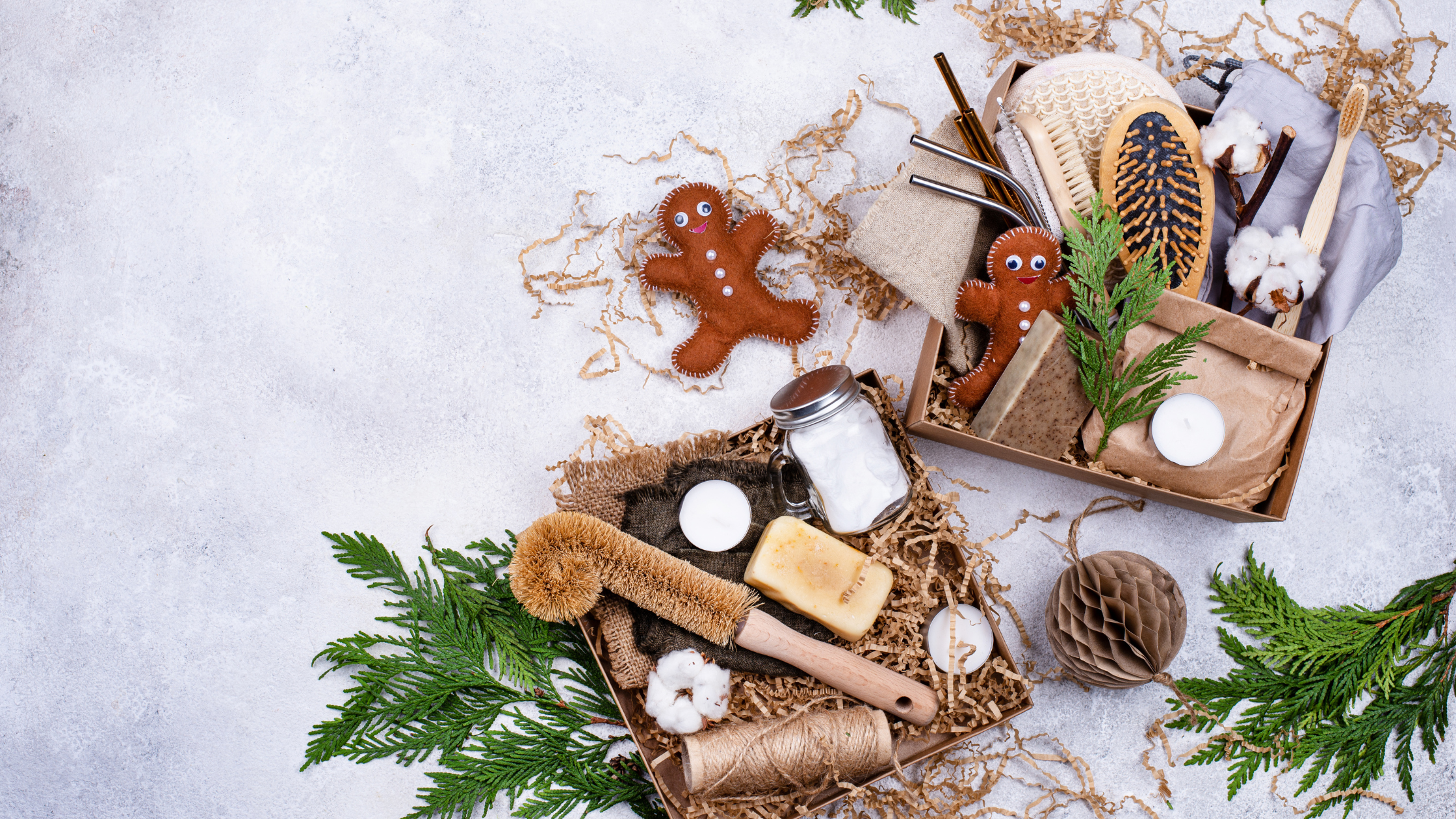 Featured Image: 10 Tips for an Eco-Friendly Christmas Image of sustainable gifts and eco-friendly wrapping